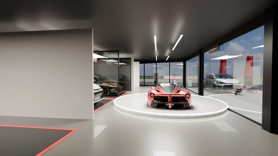 The Liab Duan showroom, a car on the turntable